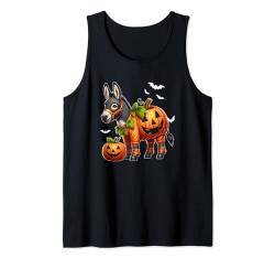 Esel Cosplay geschnitzter Kürbis Halloween Kostüm Bauer Kinder Tank Top von Farmer Halloween Costume