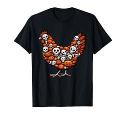 Skulls Carved Pumpkins Halloween Chicken Cute Shape Farmer T-Shirt von Farmer Halloween Costume