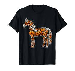 Skulls Carved Pumpkins Halloween Horse Cute Shape Farmer T-Shirt von Farmer Halloween Costume