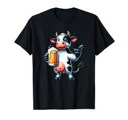 Kuh trinken Bier Oktoberfest Urlaub Deutsch Lustig Party T-Shirt von Farmer Vacations Costume