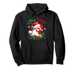 Merry Christmas Santa Chicken Xmas Floral Farmer Rancher Pullover Hoodie von Farmer Vacations Costume