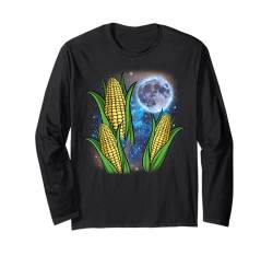 Three Corn Moon Cursed Meme Funny 3 Howling Corn Langarmshirt von Farming Corn Farmer Co.