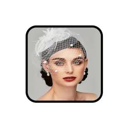 Fashband Mesh Fascinators Hut Blume Vintage Stirnband Clip Cocktail Cap Royal Ascot Race Tea Party für Frauen und Mädchen(Weiß) von Fashband