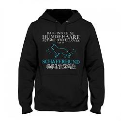 Fashionalarm Herren Kapuzen Pullover - Das sind Keine Hundehaare - Schäferhund Glitzer | Fun Hoodie Spruch lustige Geschenk Idee Hunde Besitzer, Farbe:schwarz;Größe:5XL von Fashionalarm