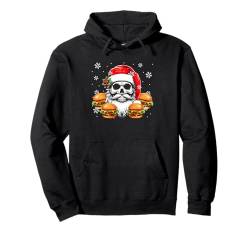 Santa Skull With Hamburger Christmas Fast Food Lover Kids Pullover Hoodie von Fast Food Christmas Costume