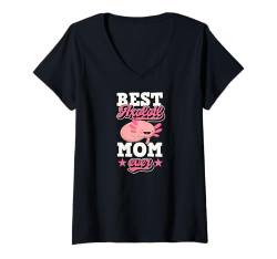 Damen Die beste Axolotl-Mutter aller Zeiten hat das Axolotl-Mädchen gestreichelt T-Shirt mit V-Ausschnitt von Favorite Animal Wholesome Pet Axolotl Lover Merch