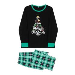 Weihnachtspyjama für Familie – Urlaubspyjama, Nachtwäsche, Schwarz und Grün, passendes Set, passende Schlaf-Sets für die ganze Familie Fecfucy von Fecfucy
