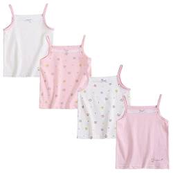 FedMois 4er Pack Mädchen Unterhemden Baumwolle Hemden Top, Rosa, 6 Jahre (Gr. 122/128) von FedMois