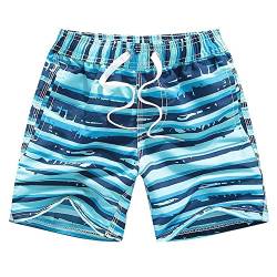 FedMois Jungen Badeshorts Schnelltrocknend Kinder Badehose Schwimmshorts, Himmelblau, 11-12 Jahre (Gr. 152/158) von FedMois