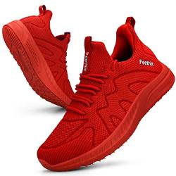Feethit Turnschuhe Damen Leichtgewichts Atmungsaktiv Sportschuhe Sneaker Rot 40 von Feethit