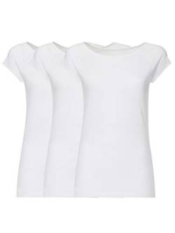 FellHerz Damen T-Shirt 3-er pack weiß, Bio & Fair aus 100% Bio-Baumwolle und unter fairen Bedingungen hergestellt, nachhaltig, vegan, ökologisch, alternativ, natürlich, white (L) von FellHerz