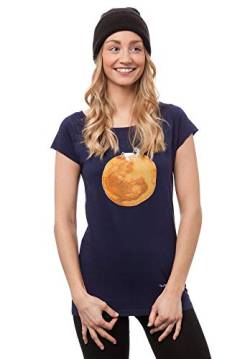 FellHerz Moon Girl dunkelblau - Damen T-Shirt Bio, Fair und vegan aus 100% Bio-Baumwolle und unter fairen Bedingungen hergestellt (XS) von FellHerz