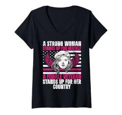 Damen Female Veteran Veteran's Day Women Veteran Soldier Patriotic T-Shirt mit V-Ausschnitt von Female Veteran Women Gifts For Veterans Day