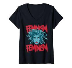 Damen Medusas Feminist Design für Frauen Feminismus T-Shirt mit V-Ausschnitt von Feminismus Medusas Feministisches Geschenk