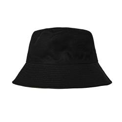 Fenglin-joy Fischerhut,Unisex Bucket Hat,Faltbarer Unisex Strandhut,UV Schutz Sonnen Hut,Anglerhut zum Wandern Camping Reisen Angeln 56-58cm Baumwolle (Schwarz) von Fenglin-joy