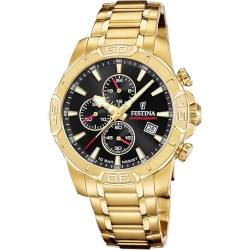 Festina Uhr Für Herren F20705/4 Timeless Chronograph Gold Edelstahl Case GoldEdelstahl Band von Festina