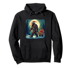 Bigfoot Weihnachtsmann Weihnachtsbaum Lichter Sasquatch Xmas Männer Frauen Pullover Hoodie von Festive Sasquatch Spirit Bigfoot’s Gift Wagon xmas