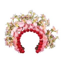 Fhsqwernm Ethnisches Blumen-Stirnband, modisch, floral, trendig, Haarschmuck, Blumen-Haarschmuck für Partys von Fhsqwernm