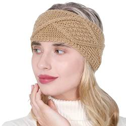 1 PC Damen Strick Stirnband Frauen Mädchen Winter Weichem Warme Haarband Elastische Gestrickter Breit Kopfband Ohrenwärmer Haartuch Haarbänder Haarrife Headwrap Haar Hut (Yellow, One Size) von Fhtahun