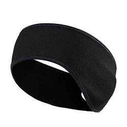 1 PC Sport Stirnband Ohrenwärmer, Herstwinter Ohrenwärmer Dehnbar Stirnband Sport Ohrenschützer Thermal Headband Fleece Ear Warmers Winddicht für Laufen Wandern Jogging Fahrrad Yoga (Black, One Size) von Fhtahun