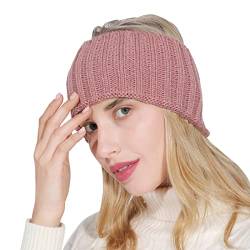 1 Stück Stirnbänder Strick, Stirnband Damen Winter, Gestrickt Haarband Ohrenwärmer, Elastische Haarbänder, Verdicken Headwrap Kopfband Haarreife für Damen/Frauen/Mädchen (One Size) von Fhtahun