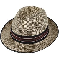 Fiebig Sonnenhut Papierhut Fedora melange gestreiftes Band Beige von Fiebig