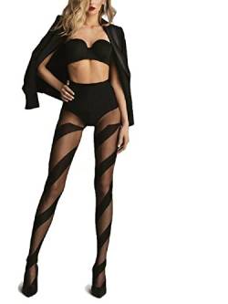 Fiore Candy Patterned Tights-Small-Black von Fiore