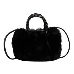 Fiorky Flauschige Umhängetasche für Damen, pelzige Schulter-Hobo-Tasche, weiche, flauschige, plissierte Tragetasche, Kunstfell-Tasche, stilvolle Handtasche für Mädchen von Fiorky