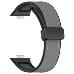 Fiorky Silikon-Lederband, magnetische Faltschließe, für Damen und Herren, Uhrenarmband, schweißfest, Sportarmband, verstellbares Sportarmband für Hawei Watch Fit 3, Zubehör von Fiorky