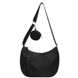 Fiorky Umhängetasche für Damen, verstellbarer Riemen, Hobo-Tasche aus Nylon mit Innentasche, Halbmond-Tasche, Handtasche für Geschäftsreisen von Fiorky