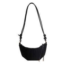 Fiorky Umhängetasche für Damen mit Innentasche, halbmondförmige Tasche, PU-Leder, Reißverschluss-Handtasche, solide Croissant-Tasche für Geschäftsreisen von Fiorky