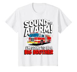 Kinder Ich werde ein großer Bruder sein, Firetruck Baby Reveal T-Shirt von Firetruck I'm Going To Be A Big Brother