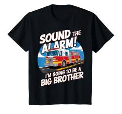 Kinder Ich werde ein großer Bruder sein, Firetruck Baby Reveal T-Shirt von Firetruck I'm Going To Be A Big Brother