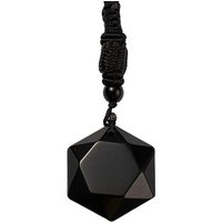 Firetti Kette mit Anhänger Schmuck Geschenk Halsschmuck Halskette Hexagon, Made in Germany - mit Obsidian von Firetti