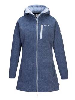 First B Damen Fleecemantel Agneta, Strickfleece, Windbreaker, Outdoorjacke, Campingjacke, Freizeitjacke gefüttert, weich & kuschelig navy 46 von First B