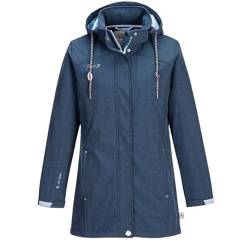 First B Damen Softshelljacke Anni, Funktionsjacke, winddicht, wasserfest, atmungsaktiv bluenights melange 46 von First B