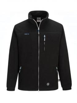 First B Herren Fleecejacke Anton, Windbreaker, Outdoorjacke, Campingjacke, Wandern, atmungsaktiv, wärmend black L von First B