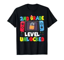 2nd Grade Level Freigeschaltet Back to School First Day Gamer Boys T-Shirt von First Day of School Apparel Co.