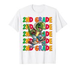 2nd Grade Dinosaur Back to School T-Rex Kids Boys Skateboard T-Shirt von First Day of School T-Shirt Back to School Gifts