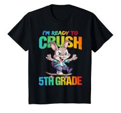 Kinder Crush Fifth 5th Grade Back To School Rabbit Skateboarding T-Shirt von First Day of School T-Shirt Back to School Gifts