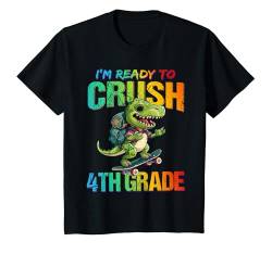 Kinder Crush Fourth 4th Grade Dinosaur Back to School T-Rex Boys T-Shirt von First Day of School T-Shirt Back to School Gifts