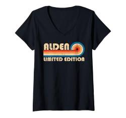 Damen ALDEN Name 80s 90s Funny Retro Vintage Birthday T-Shirt mit V-Ausschnitt von First Name Cool Given Name Gift Ideas