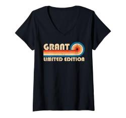 Damen GRANT First Name Funny Retro Vintage Birthday T-Shirt mit V-Ausschnitt von First Name Cool Given Name Gift Ideas