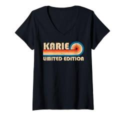 Damen KARIE First Name Funny Retro Vintage Birthday T-Shirt mit V-Ausschnitt von First Name Cool Given Name Gift Ideas