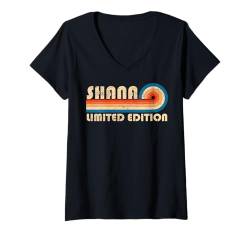 Damen SHANA First Name Funny Retro Vintage Birthday T-Shirt mit V-Ausschnitt von First Name Cool Given Name Gift Ideas