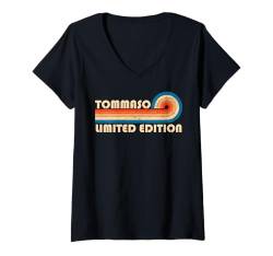 Damen TOMMASO First Name Funny Retro Vintage Birthday T-Shirt mit V-Ausschnitt von First Name Cool Given Name Gift Ideas