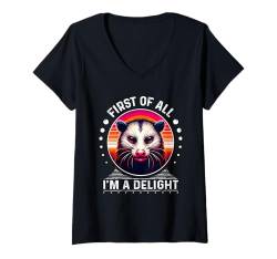 Damen First Of All I m a Delight T-Shirt Possum Shirt Angry Opossum T-Shirt mit V-Ausschnitt von First Of All I m a Delight Tshirt Sarcastic Possum