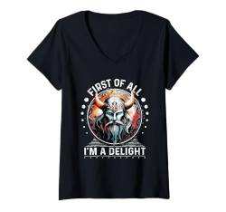 Damen First Of All I m a Delight T-Shirt Vikings Shirt Angry Viking T-Shirt mit V-Ausschnitt von First Of All I m a Delight Tshirt Sarcastic Viking