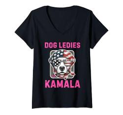 Damen Lustiger Präsident Kamala im Vintage-Stil für Damen von Kamala T-Shirt mit V-Ausschnitt von First Women Kamala President 2024 For Women Men