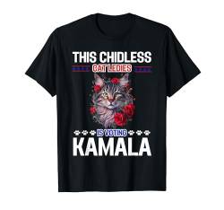 Diese kinderlose Katzendame wählt Kamala Funny Cat Mom Vote T-Shirt von First Women Kamala President 2024 For Women Men